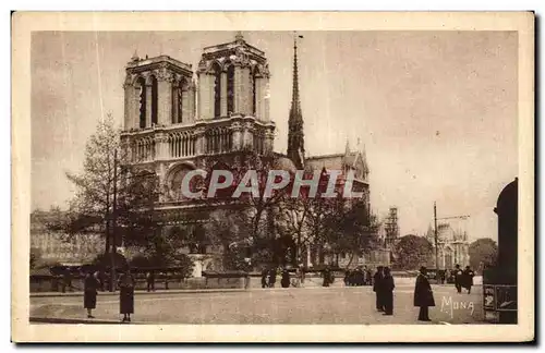 Ansichtskarte AK Les Petits Tableaux De Paris La Cathedrale Notre Dame et le Quai de