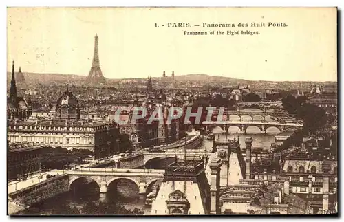 Ansichtskarte AK Paris Panorama des Huit ponts Tour Eiffel