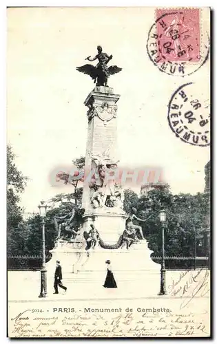 Cartes postales Paris Monument de Gambetta