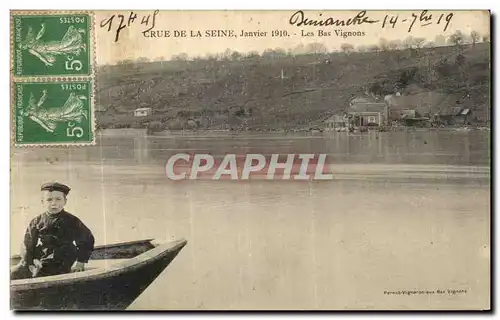 Cartes postales Paris Crue De La Seine Janvier 1910 Les Bas Vignons