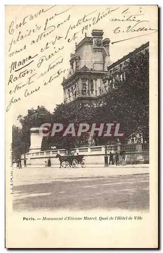 Ansichtskarte AK Paris Monument d Etienne Marcel Quai de L Hotel de Ville