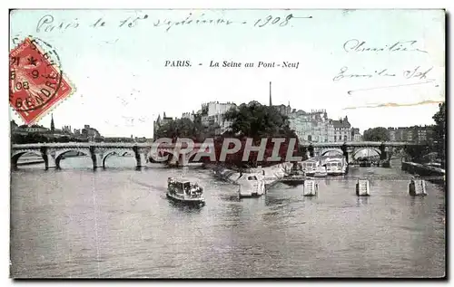 Cartes postales Paris Pont Neuf et la Seine