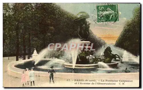 Cartes postales Paris La Fontaine Carpeaux et l Avenue de l Observatoive