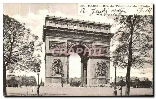 Cartes postales Paris Are de Triomphe de l Etoile