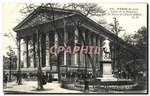 Ansichtskarte AK Paris Eglise de la Madeleine et Statue de Jules Simon