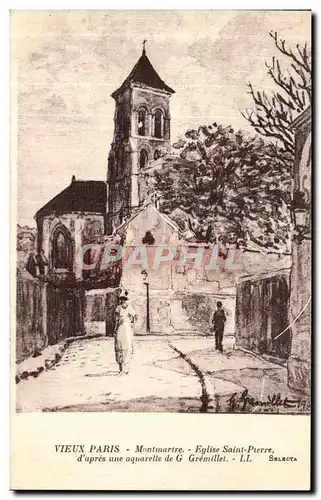 Cartes postales Vieux Paris Montmartre Eglise Saint Pterre d apres une aquarelle de G Gremillet