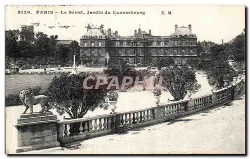 Ansichtskarte AK Paris Le Senat Jardin du Luxembourg Lion