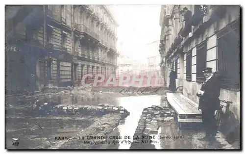 Ansichtskarte AK Paris La Grand Crue De la Seine Barrage etablit rue d isly