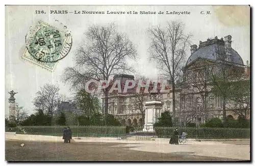 Ansichtskarte AK Paris Le Nouveau Louvre et la statue de Lafayette