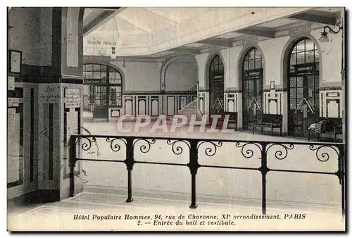 Cartes postales Hotel Populaire Hommes rue de Charonne Entree et hall et vestibule