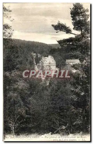 Cartes postales Bagnoles de l Orne Vue generale de l Etablissement de Bains prise de L Abri Janolin