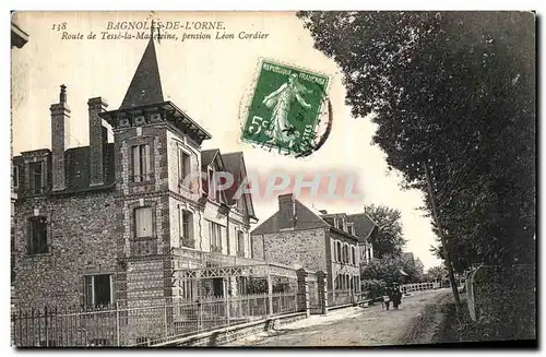 Cartes postales Bagnoles de l Orne Route de Tesse la Madeleine pension Leon Cordier