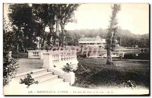 Cartes postales Bagnoles de l Orne Un coin du Parc et le Lac