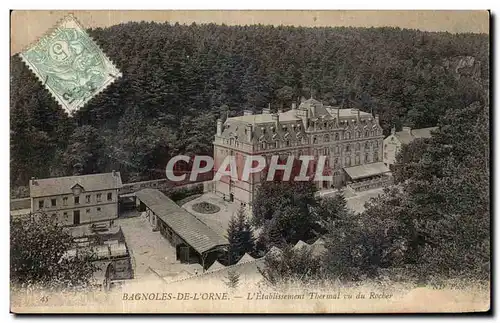 Cartes postales Bagnoles de l Orne L Etablissement Thermal vu du Rocher