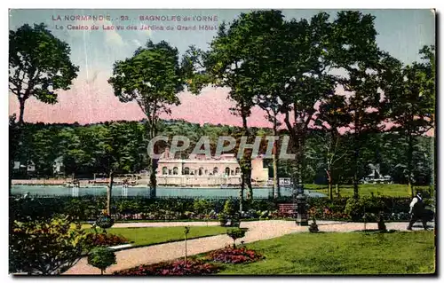 Cartes postales Bagnoles De L Orne Le casino du lac vu des jardins du grand hotel