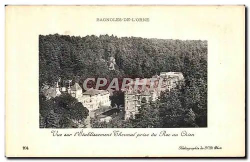Cartes postales Bagnoles De L Orne Vue sur l etablissement thermal prise du roc au chien