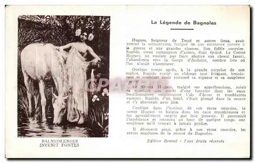 Cartes postales Bagnoles De L Orne La legende de Bagnoles Balneolenses Cheval