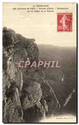 Cartes postales Environs de Flers Roches d Oitre Perspective sur la Vallee de la Rouvre