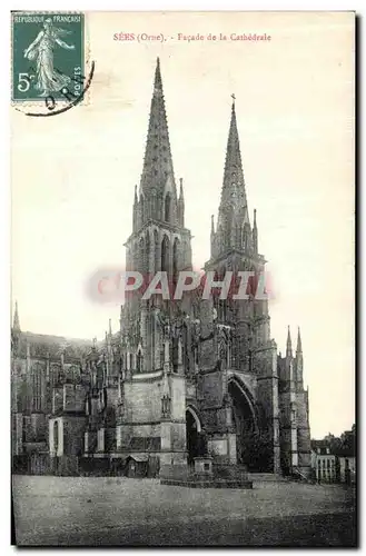 Cartes postales Sees Facade de la Cathedrale