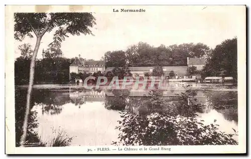 Ansichtskarte AK Flers Le Chateau et le Grand Etang