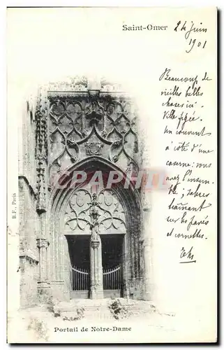 Cartes postales Saint Omer Portail de Notre Dame