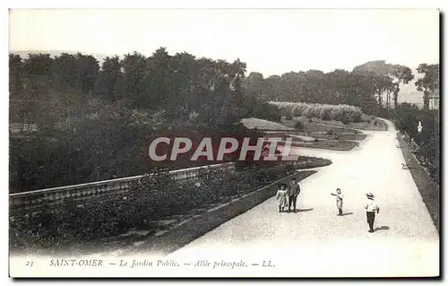 Ansichtskarte AK Saint Omer Le Jardin Public Allee principale