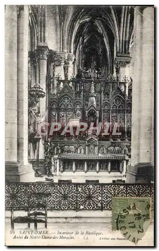 Cartes postales Saint Omer Interieur de la Basilique Autel de Notre Dame des miracles