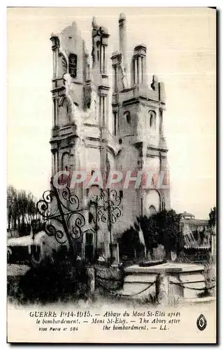 Ansichtskarte AK Abbaye du Mont St Eloi apres le bombardement Militaria