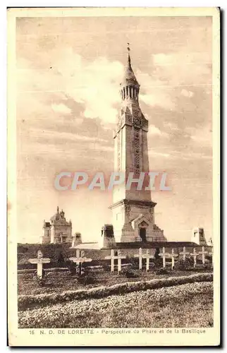 Cartes postales ND de Lorette Perspective du Phare et de la Basilique