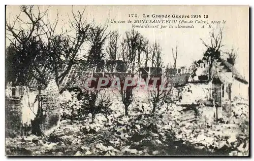 Cartes postales La Grande Guerre Un Coin de Mont Saint Eloi apres le Bombardement pur les allemands Militaria