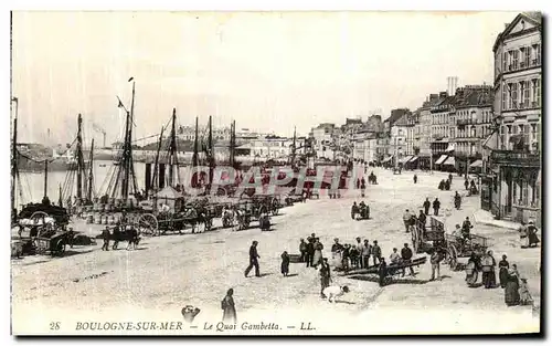 Cartes postales Boulogne Sur Mer Le Quai Gambetta Bateaux