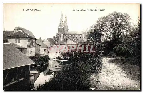 Cartes postales Sees La Cathedrale vue du Vivier
