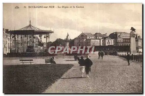 Cartes postales Boulogne Sur Mer La Digue et le Casino