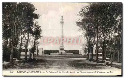 Cartes postales Boulogne Sur Mer La Colonne de la Grande Armee Commencement de l Avenue