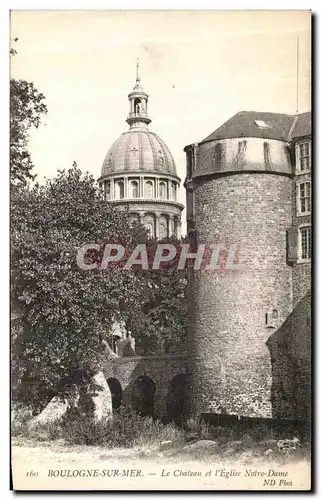 Cartes postales Boulogne Sur Mer Le Chateau et l Eglise Notre Dame