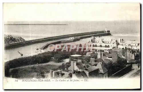 Cartes postales Boulogne Sur Mer Le Casino et les Jetees