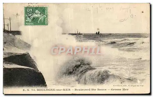 Cartes postales Boulogne sur Mer Boulevard Ste Beuve Grosse Mer