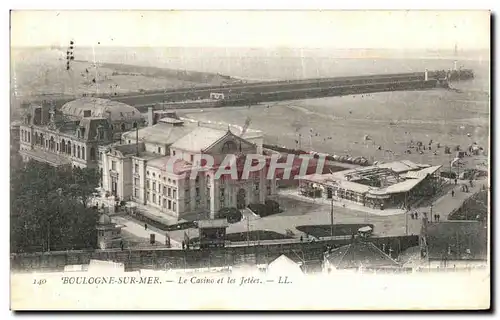 Cartes postales Boulogne sur Mer Le Casino et les Jetees