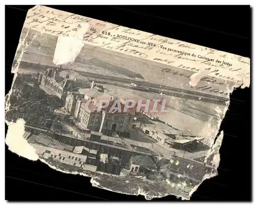 Cartes postales Boulogne sur Mer Vue panoramique du Casino et des Jetees