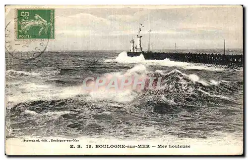 Cartes postales Boulogne Sur Mer Mer Houleuse