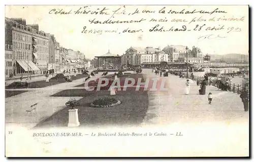 Cartes postales Boulogne Sur Mer Le Boulevard Sainte Beuve et le Casino