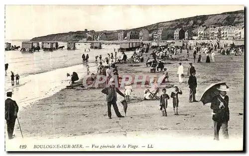 Cartes postales Boulogne Sur Mer Vue Generale de La Plage