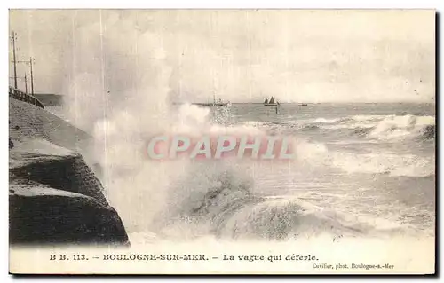 Ansichtskarte AK Boulogne Sur Mer La Vague Qui Deferle