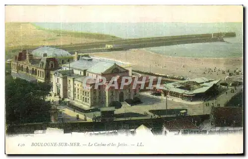 Cartes postales Boulogne Sur Mer Le Casino et les Jetees