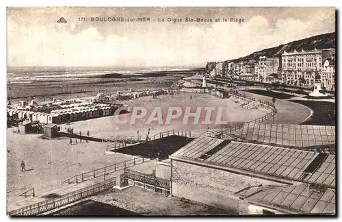 Cartes postales Boulogne Sur Mer La Digue Ste Beuve et la Plage