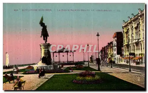 Cartes postales Boulogne sur Mer La digue Sainte Beuve et les jardins