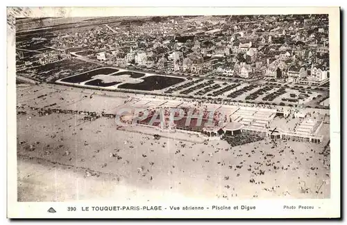 Cartes postales La Touquet Paris Plage Vue aerienne Piscine et Digue