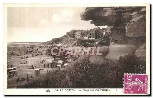 Ansichtskarte AK Le Portel La Plage vue des Falaises