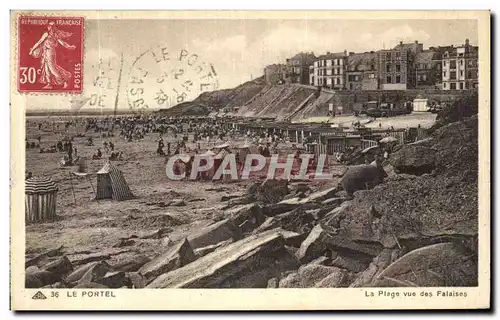 Ansichtskarte AK Le Portel La Plage vue des Falaises