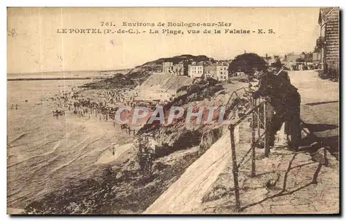 Ansichtskarte AK Le Portel La Plage Vue de la Falaise